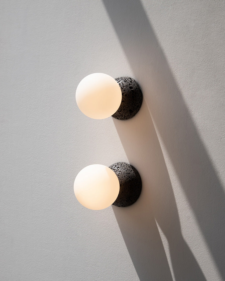 Aplique de pared WOMO con globo de cristal blanco y negro - WM6103