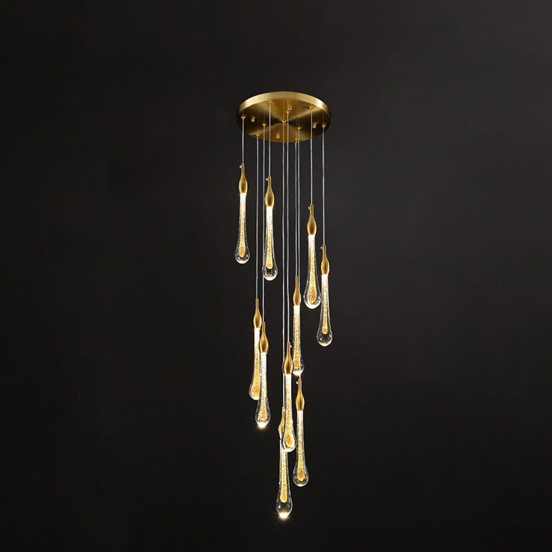 WOMO Lámparas Colgantes de Cristal con Gota de Lluvia-WM2124