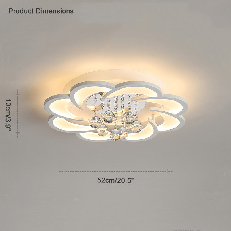 WOMO Lámpara de techo de cristal con forma de flor grande - WM1078