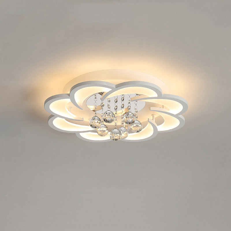 WOMO Lámpara de techo de cristal con forma de flor grande - WM1078
