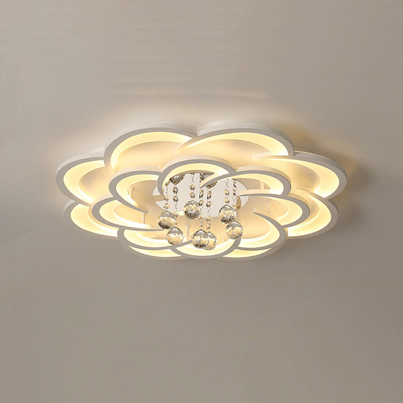 WOMO Lámpara de techo de cristal con forma de flor grande - WM1078