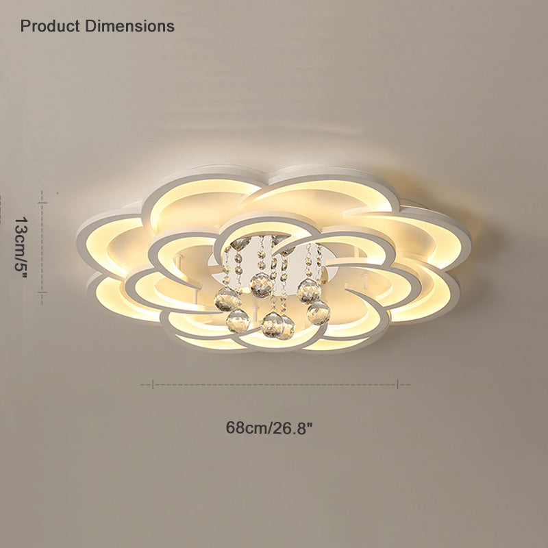 WOMO Lámpara de techo de cristal con forma de flor grande - WM1078