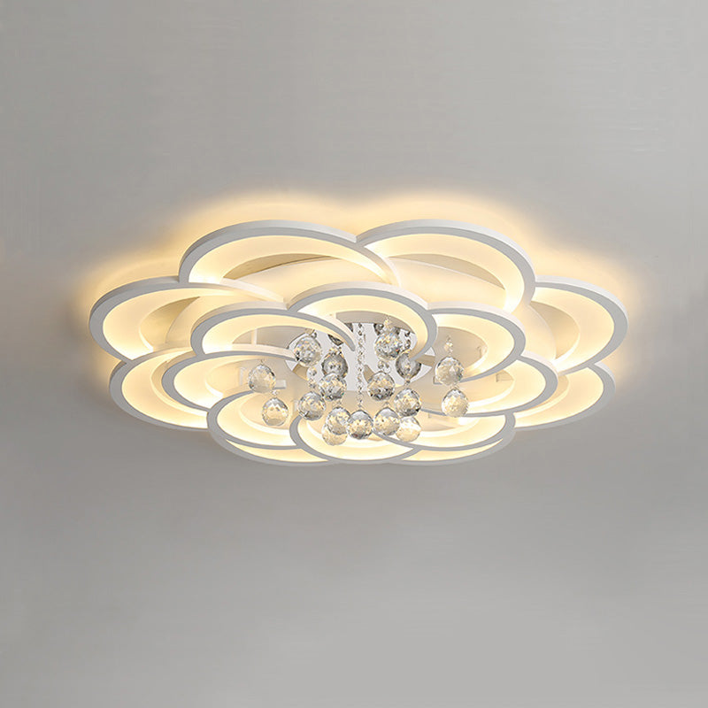 WOMO Lámpara de techo de cristal con forma de flor grande - WM1078